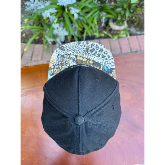 Stussy Capz MFG Worldwide Tribe Cheetah Print Bill Snapback Hat Black - Picture 7 of 10